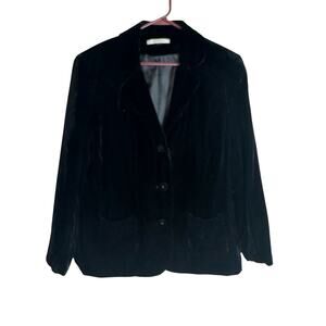 JM Collection Women’s M Long Sleeve Black Velvet Blazer Y2k Whimsigoth Witchy